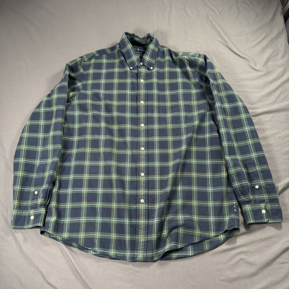 Ralph Lauren Shirt Mens XL Plaid Flannel Classic Fit Button Down